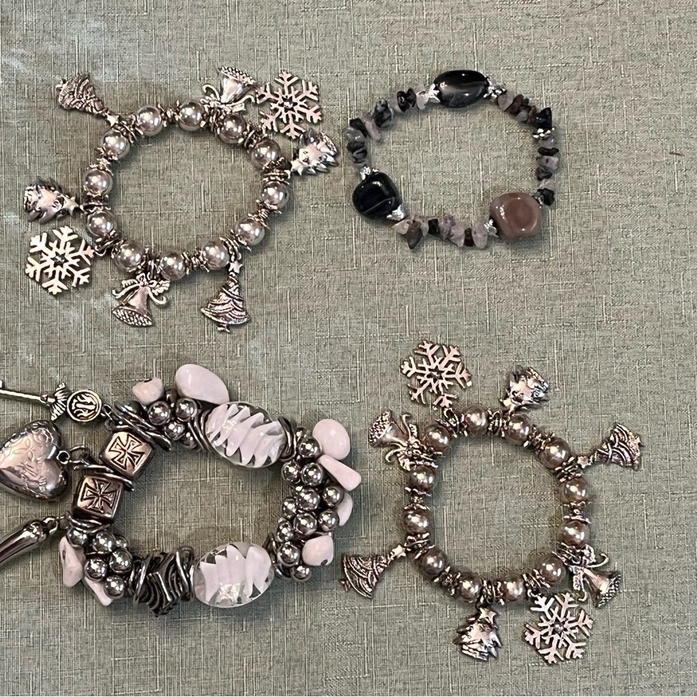 Silver Charm Bracelets Sets